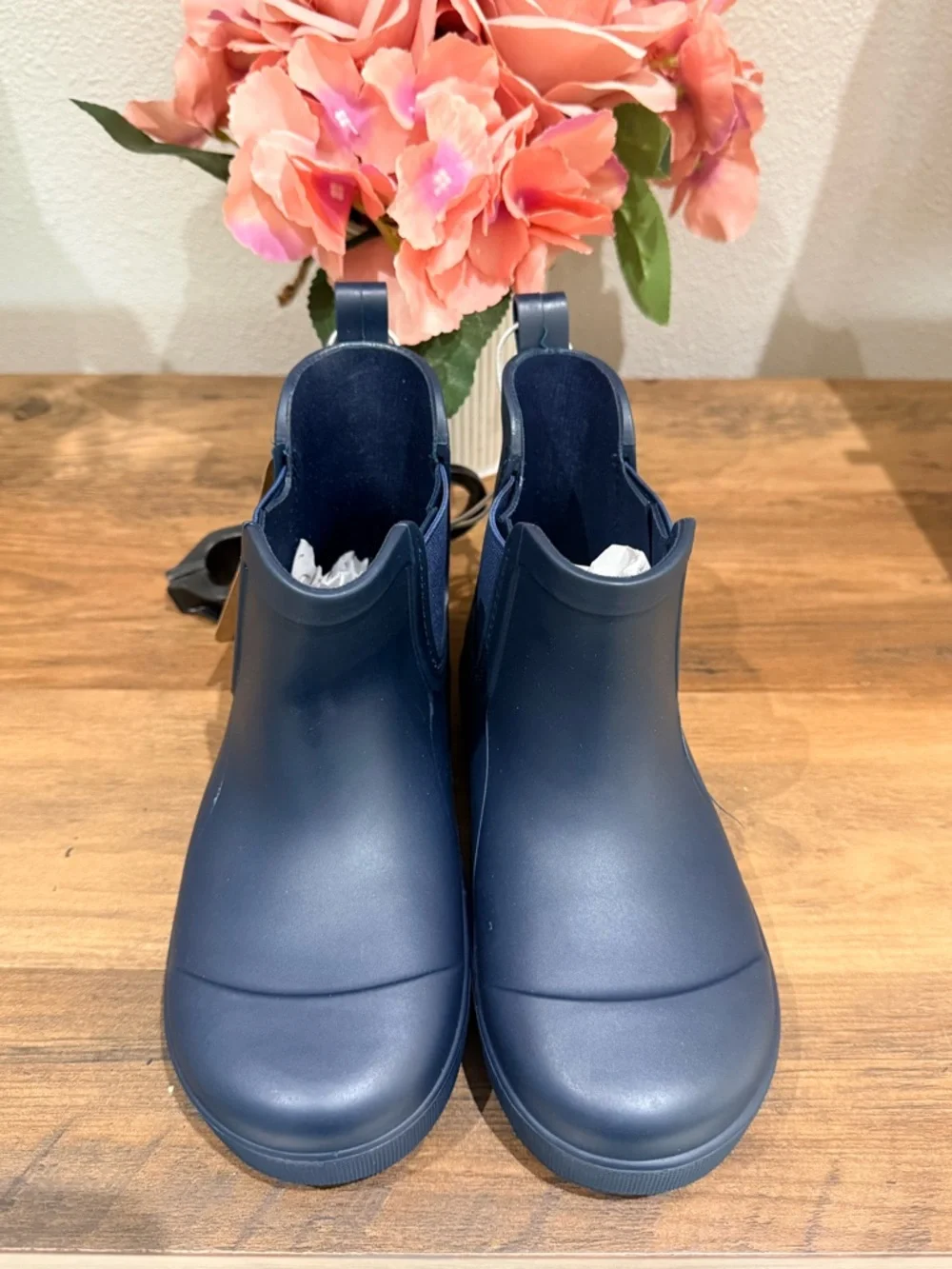 Bearpaw Little & Big Kid Unisex Chelsea Flat Heel Rain Boots in navy size 11